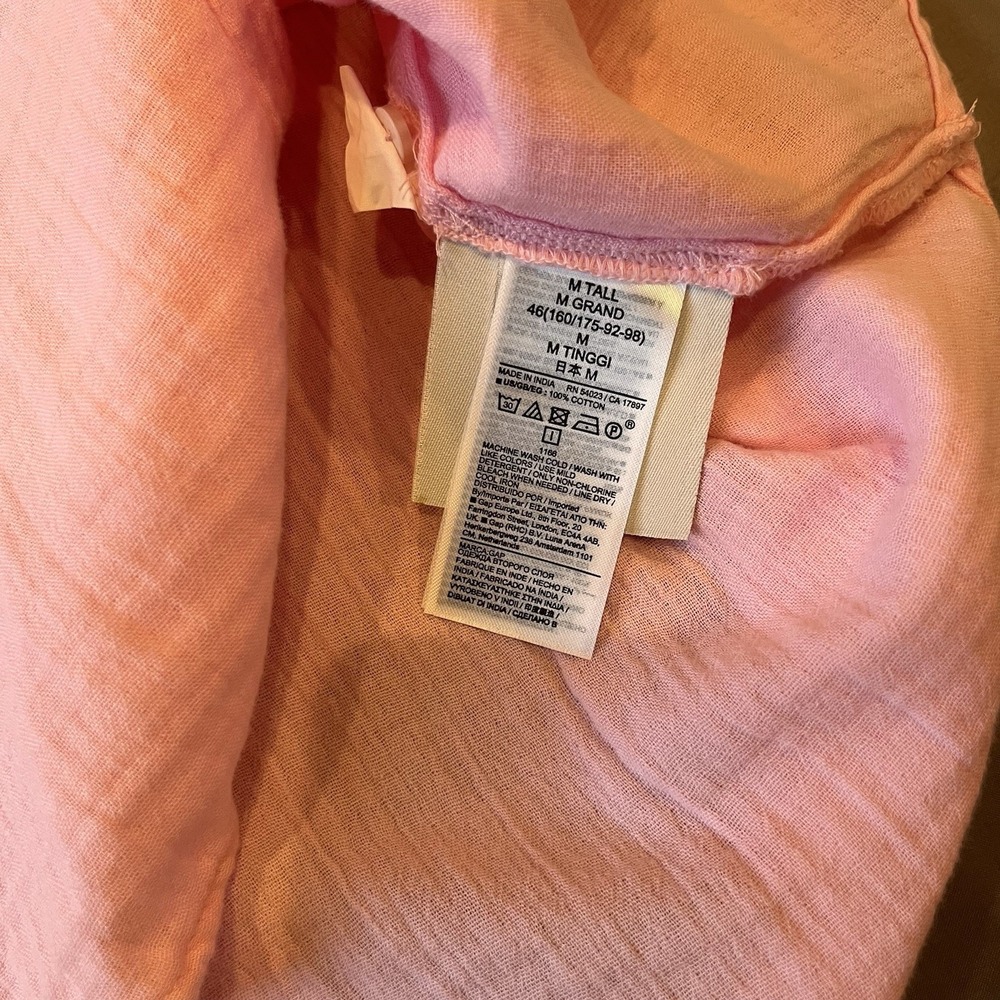 GAP Pink Cotton Crinkle Gauze Button Down Shirt Medium Tall 591950-00-1 - Picture 7 of 9